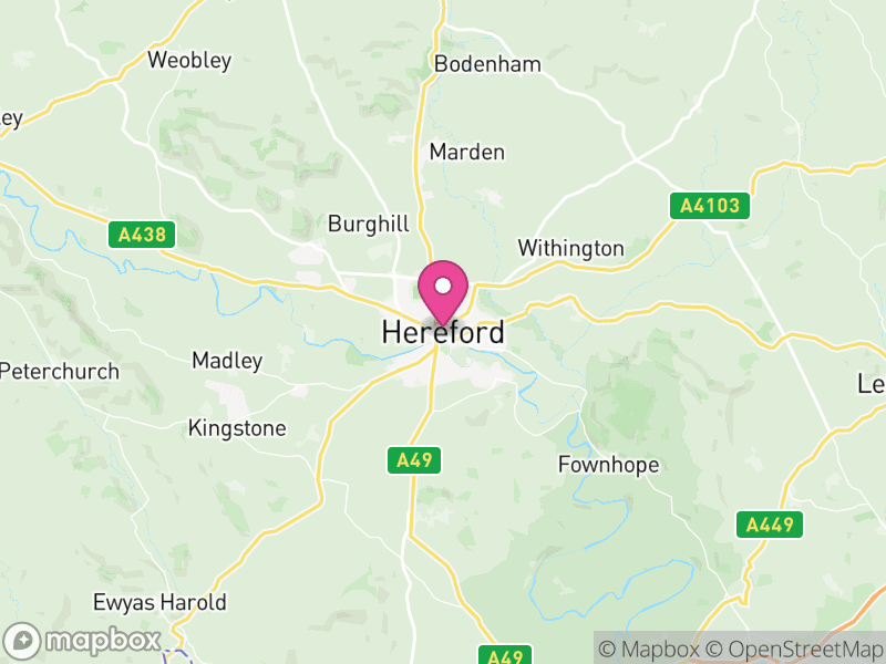 Map of Herefordshire, England