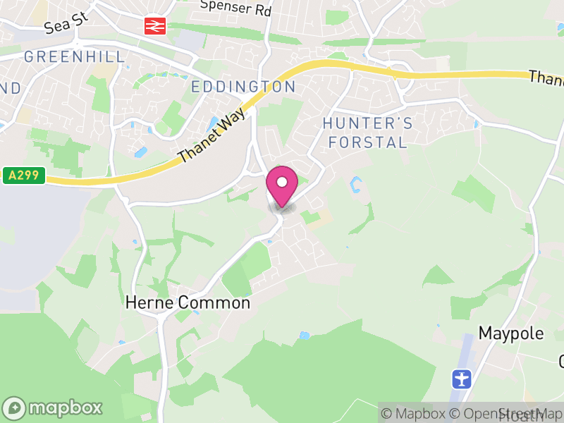 Map of Herne and Broomfield, Canterbury