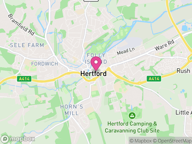 Map of Hertford, East Hertfordshire