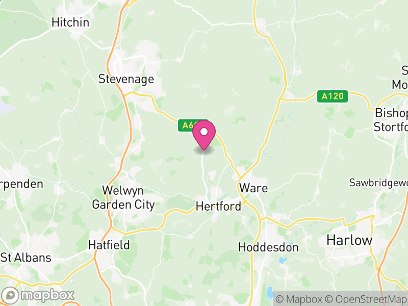 Map of Hertfordshire, England