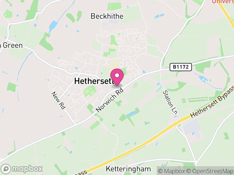 Map of Hethersett, South Norfolk