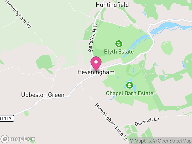 Map of Heveningham, East Suffolk