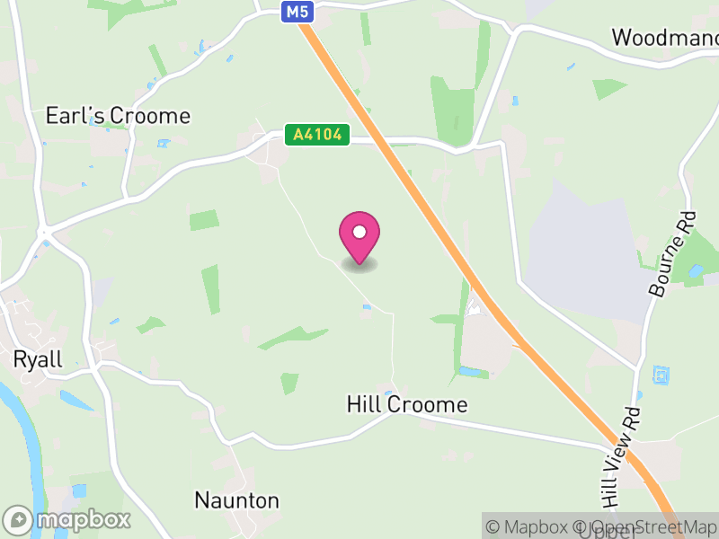 Map of Hill Croome, Malvern Hills