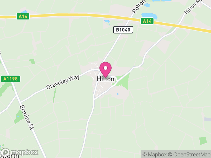Map of Hilton, Huntingdonshire