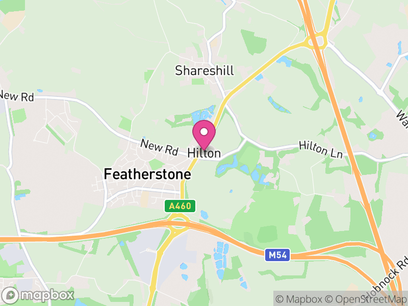 Map of Hilton, South Staffordshire