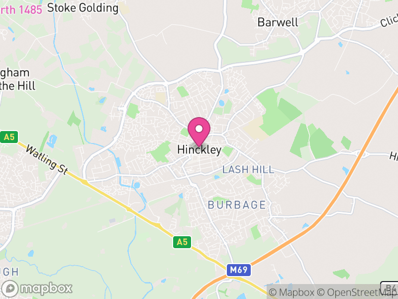 Map of Hinckley and Bosworth, Leicestershire
