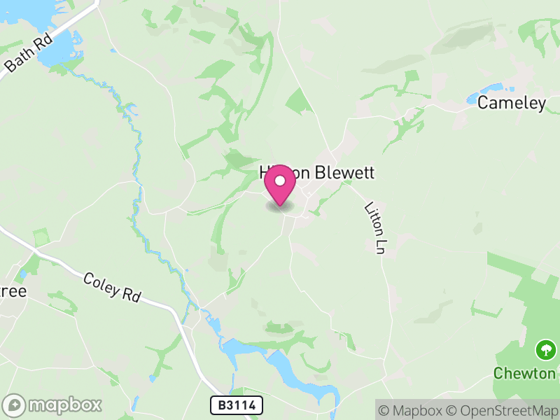 Map of Hinton Blewett, Bath and North East Somerset