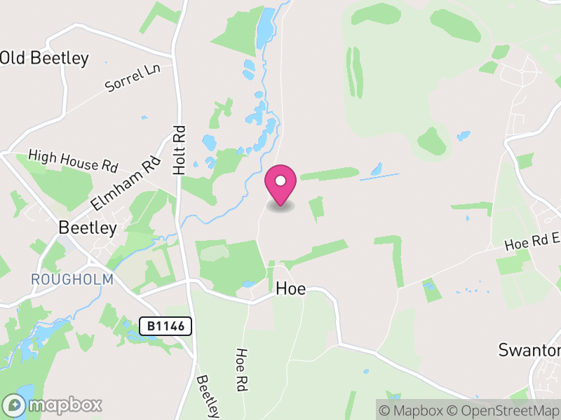 Map of Hoe, Breckland
