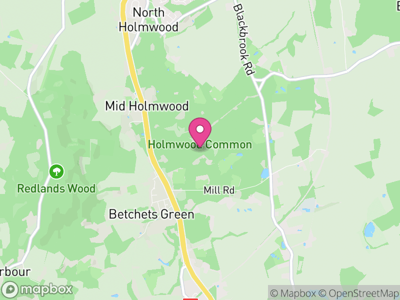 Map of Holmwood, Mole Valley