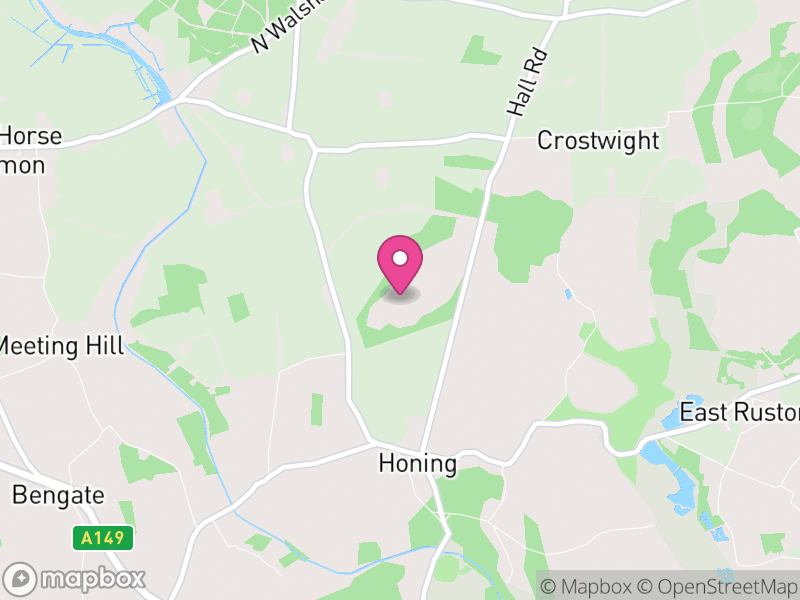 Map of Honing, North Norfolk