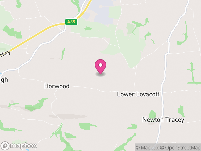 Map of Horwood, Lovacott and Newton Tracey