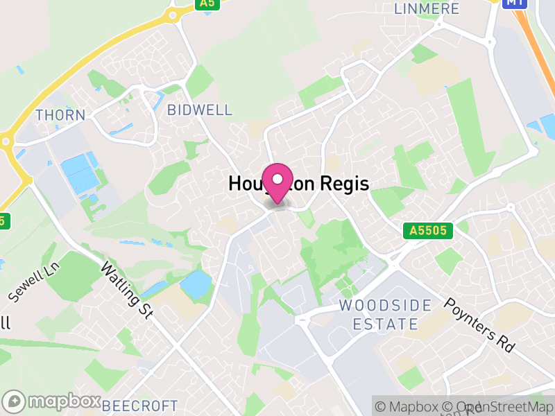 Map of Houghton Regis, Central Bedfordshire