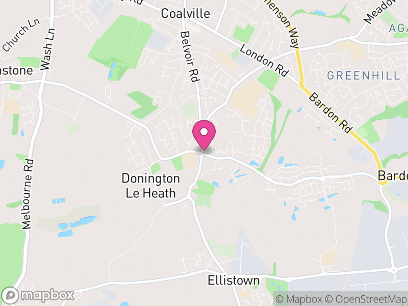 Map of Hugglescote and Donington le Heath, North West Leicestershire