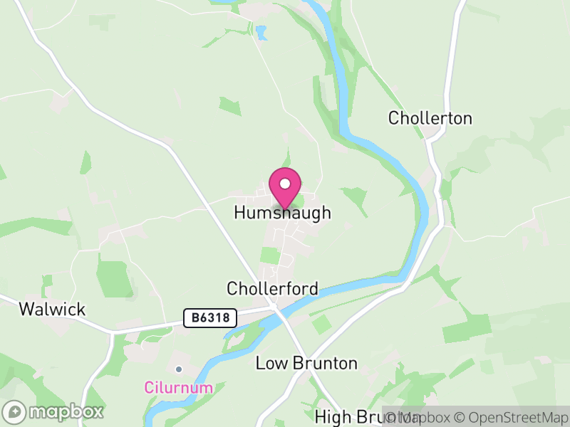 Map of Humshaugh, Northumberland