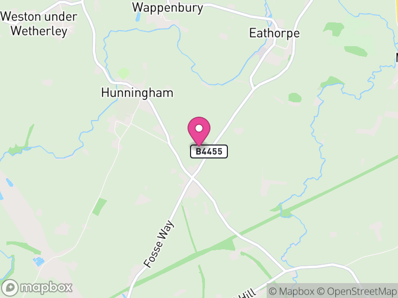 Map of Hunningham, Warwick