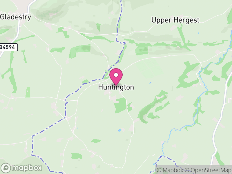 Map of Huntington, Herefordshire
