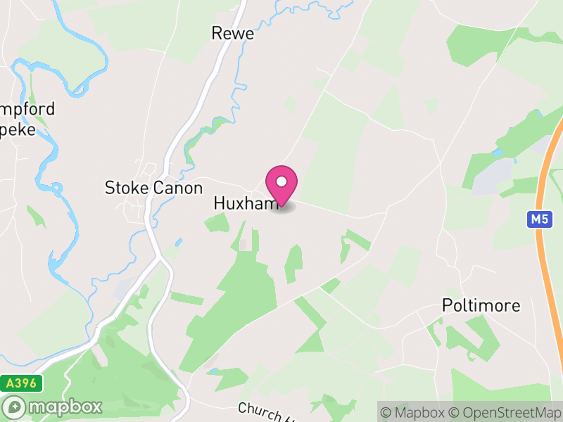 Map of Huxham, East Devon