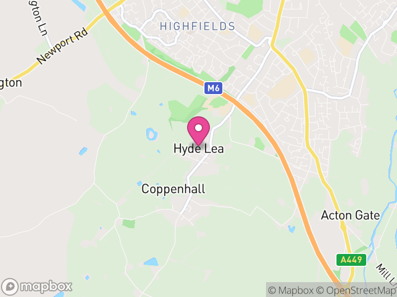 Map of Hyde Lea, Stafford