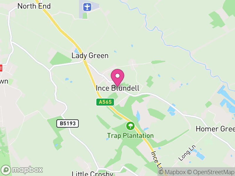 Map of Ince Blundell, Sefton