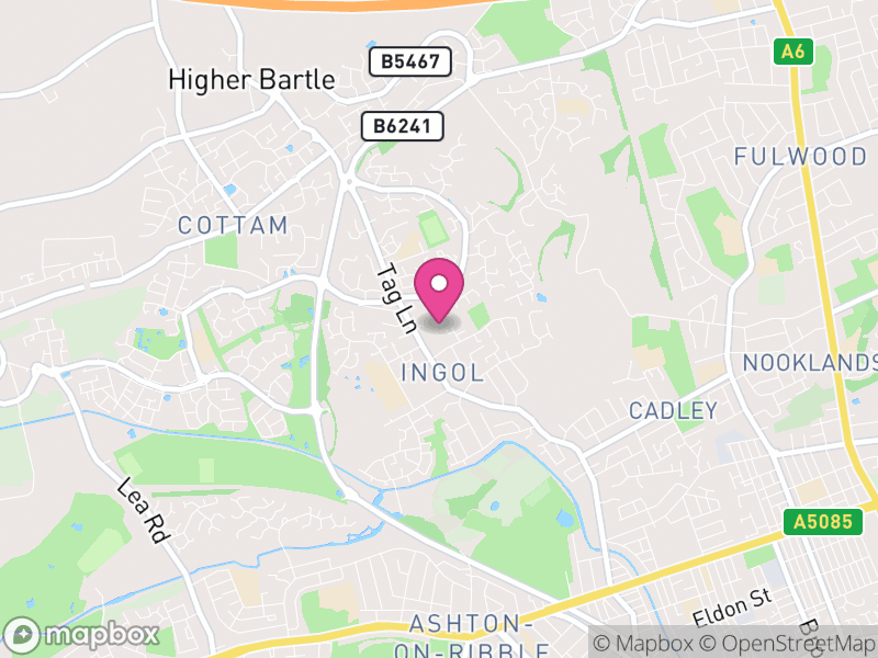 Map of Ingol and Tanterton, Preston, Lancashire, England