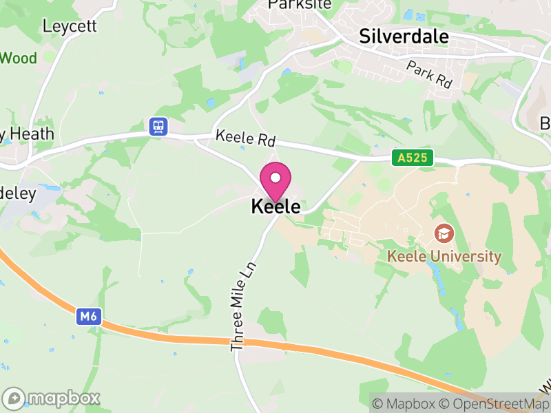 Map of Keele, Newcastle-under-Lyme