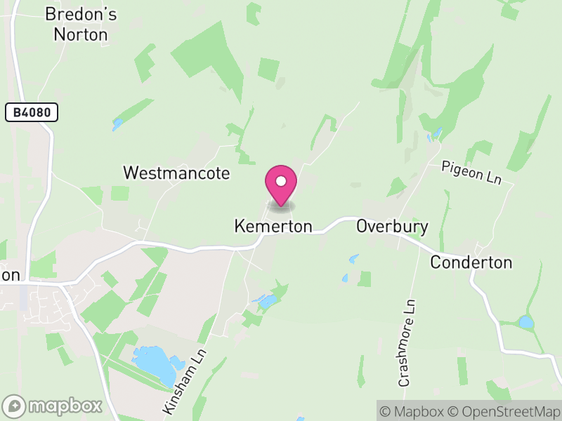 Map of Kemerton, Wychavon