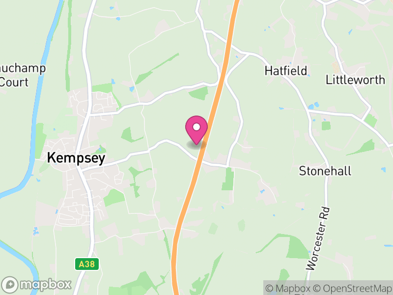 Map of Kempsey, Malvern Hills