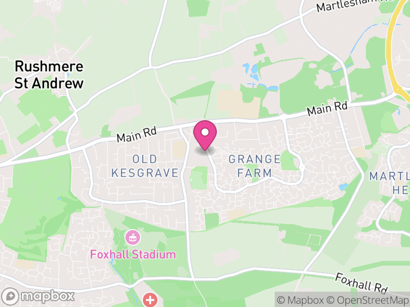 Map of Kesgrave, East Suffolk