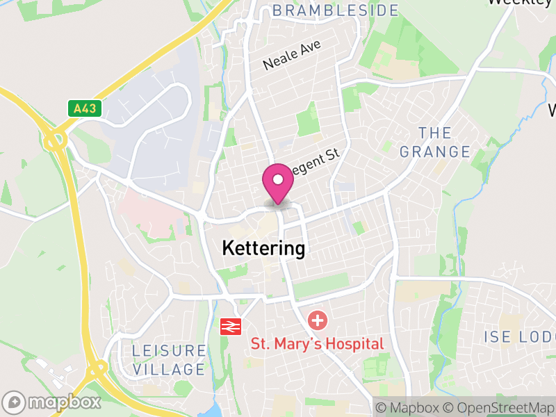 Map of Kettering, North Northamptonshire