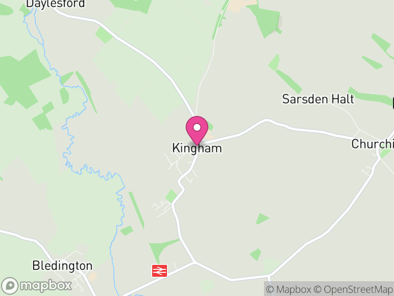 Map of Kingham, West Oxfordshire