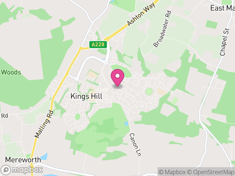 Map of Kings Hill, Tonbridge and Malling