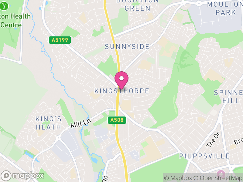 Map of Kingsthorpe, West Northamptonshire
