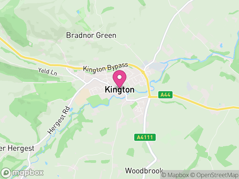 Map of Kington, Herefordshire