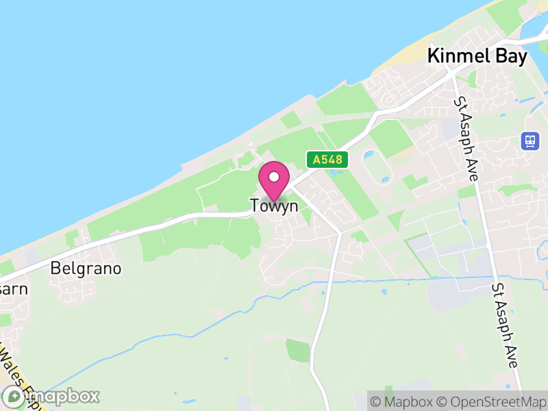 Map of Kinmel Bay and Towyn, Conwy