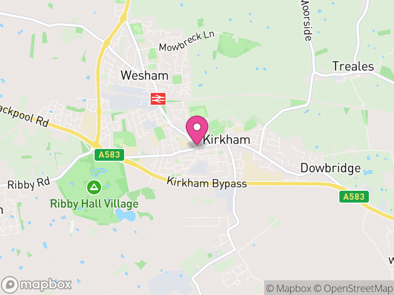 Map of Kirkham, Fylde