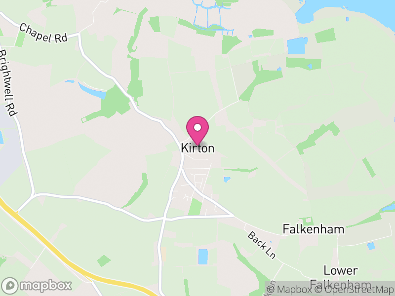 Map of Kirton, East Suffolk