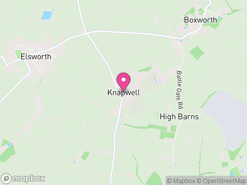Map of Knapwell, South Cambridgeshire