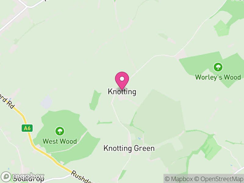 Map of Knotting and Souldrop, Bedford