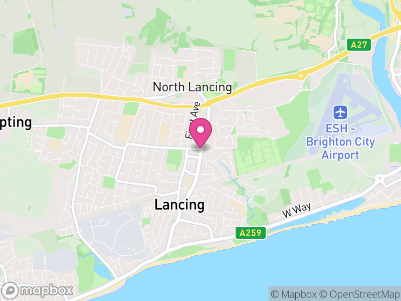 Map of Lancing, Adur