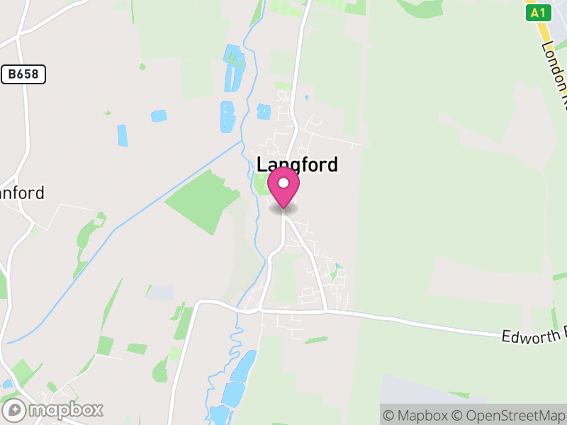 Map of Langford, Central Bedfordshire