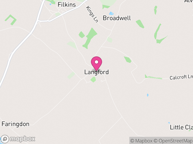 Map of Langford, West Oxfordshire