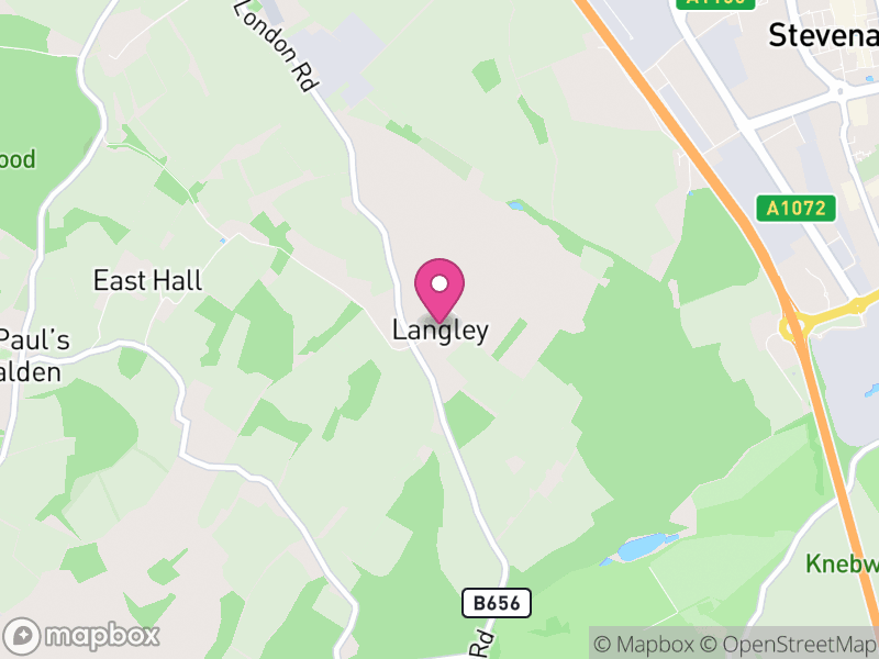 Map of Langley, North Hertfordshire
