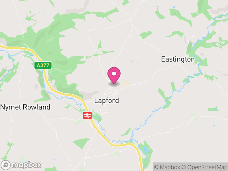 Map of Lapford, Mid Devon