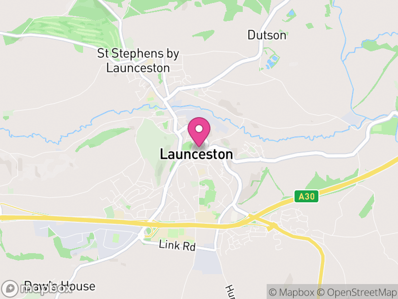 Map of Launceston, Cornwall