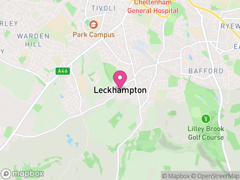 Map of Leckhampton, Cheltenham