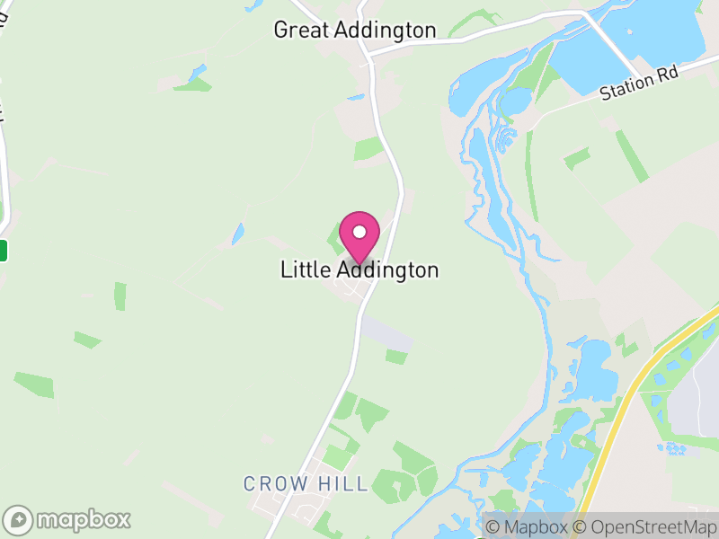 Map of Little Addington, North Northamptonshire