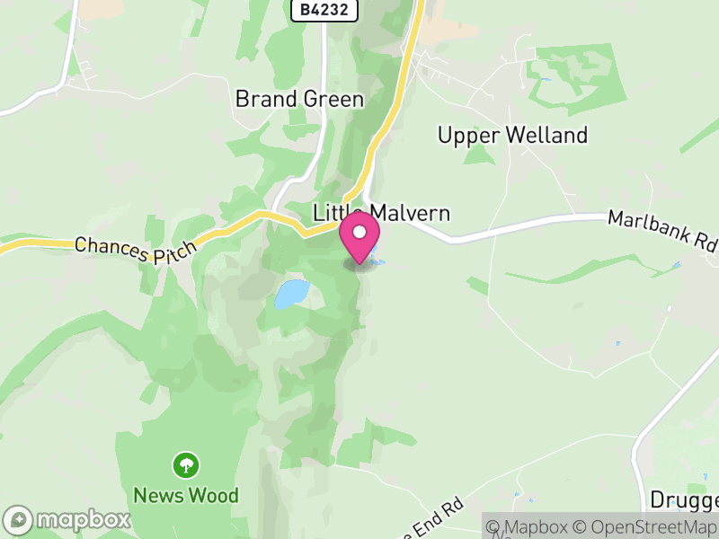 Map of Little Malvern, Malvern Hills