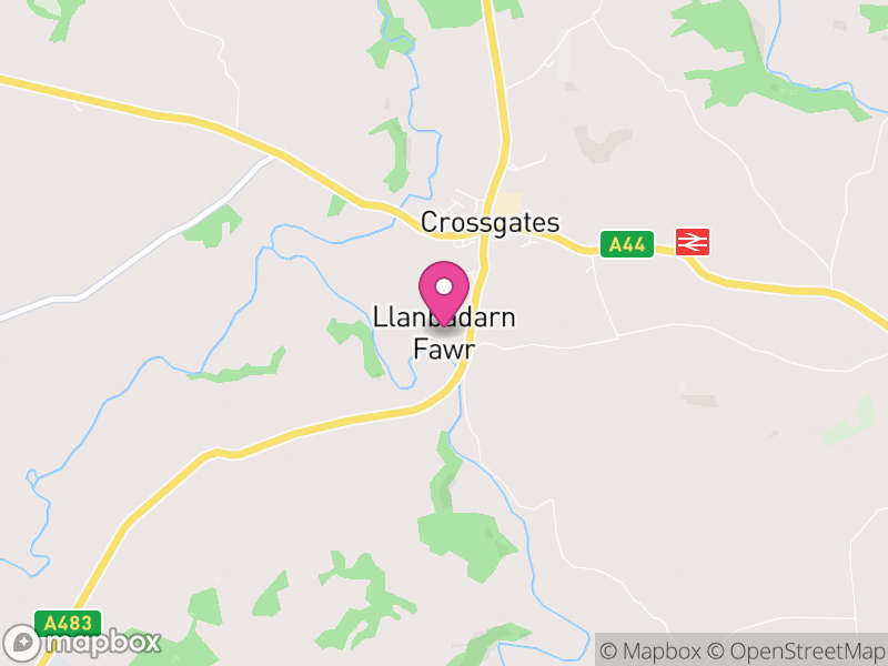 Map of Llanbadarn Fawr, Powys