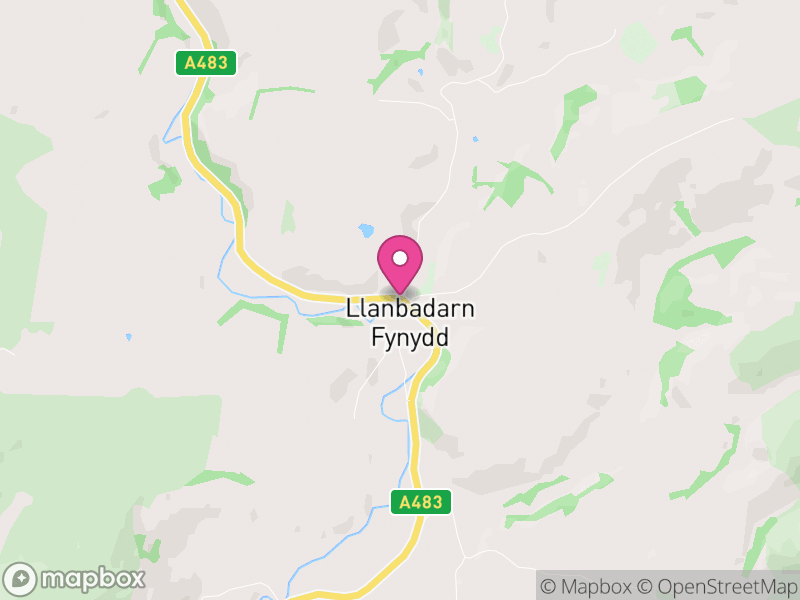 Map of Llanbadarn Fynydd, Powys