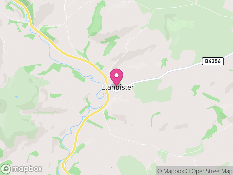 Map of Llanbister, Powys